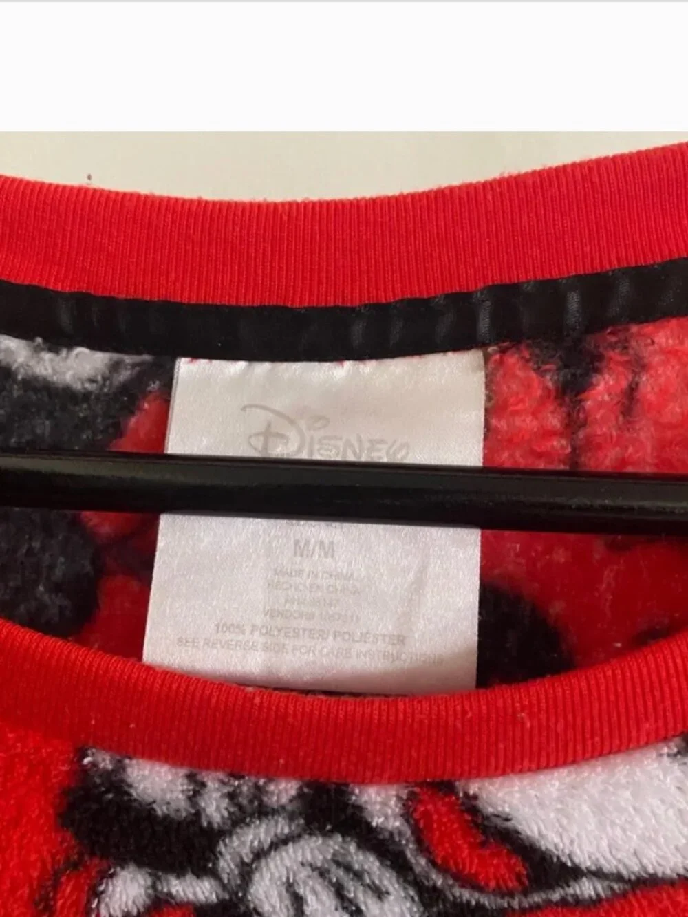 Disney Mickey & Minnie Mouse Red Fleece Pajama Set Sz M